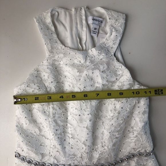 Speechless Kids Embellished Glitter Lace Bodice Dress Big Girls  Size 10 - Picture 11 of 12